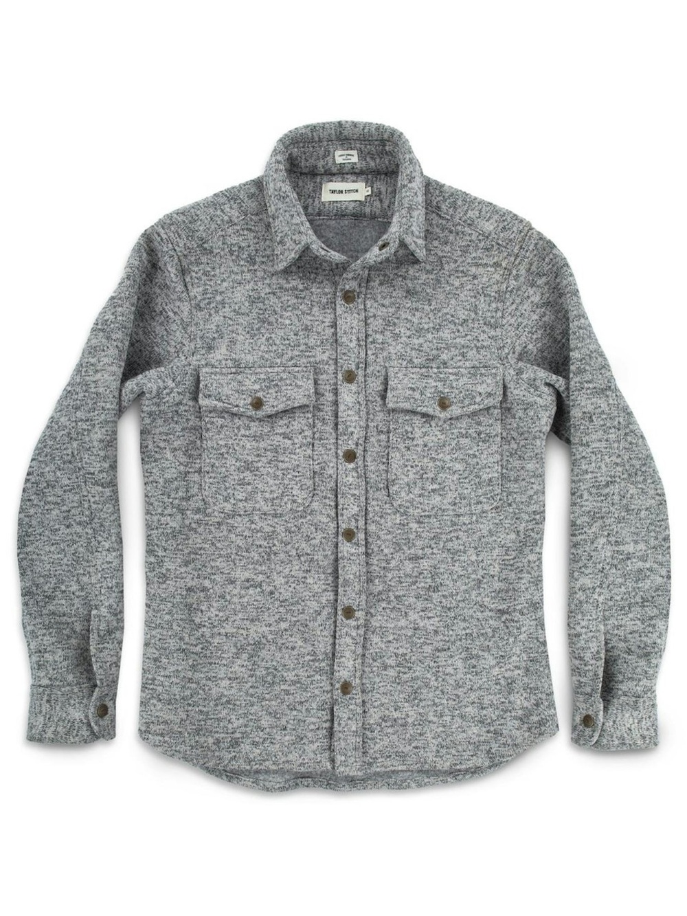 Taylor Stitch The Big Sur Shirt Jacket 40 Medium Heather Gray Polartec Fleece